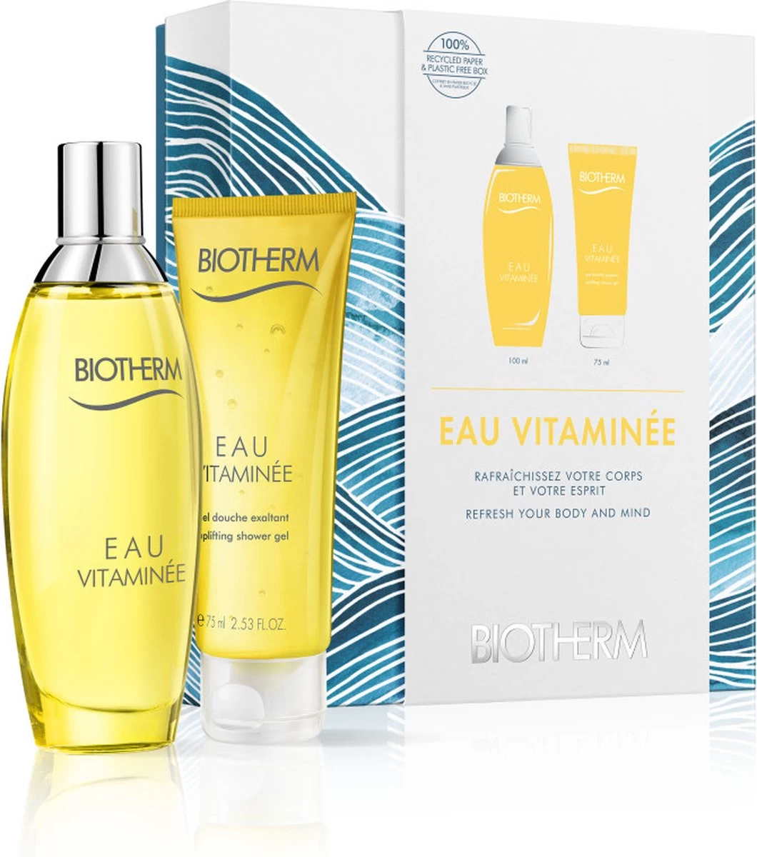 Biotherm Eau Vitaminée Giftset - 100 Ml Eau De Toilette/bodyspray + 75 Ml Showergel - Cadeauset Voor Dames 3 Biotherm Eau Vitaminée Giftset - 100 Ml Eau De Toilette/bodyspray + 75 Ml Showergel - Cadeauset Voor Dames