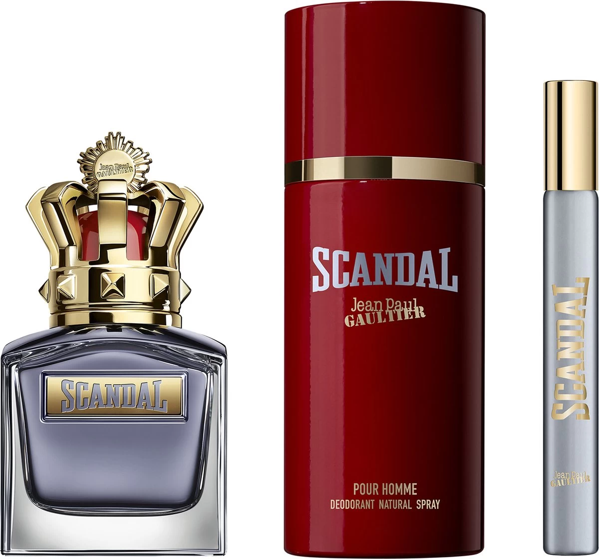 Jean Paul Gaultier Scandal Pour Homme Giftset - 50 Ml Eau De Toilette Spray + 10 Ml Eau De Toilette Tasspray + 150 Ml Deospray - Cadeauset Voor Heren 4 Jean Paul Gaultier Scandal Pour Homme Giftset - 50 Ml Eau De Toilette Spray + 10 Ml Eau De Toilette Tasspray + 150 Ml Deospray - Cadeauset Voor Heren - Afbeelding 2