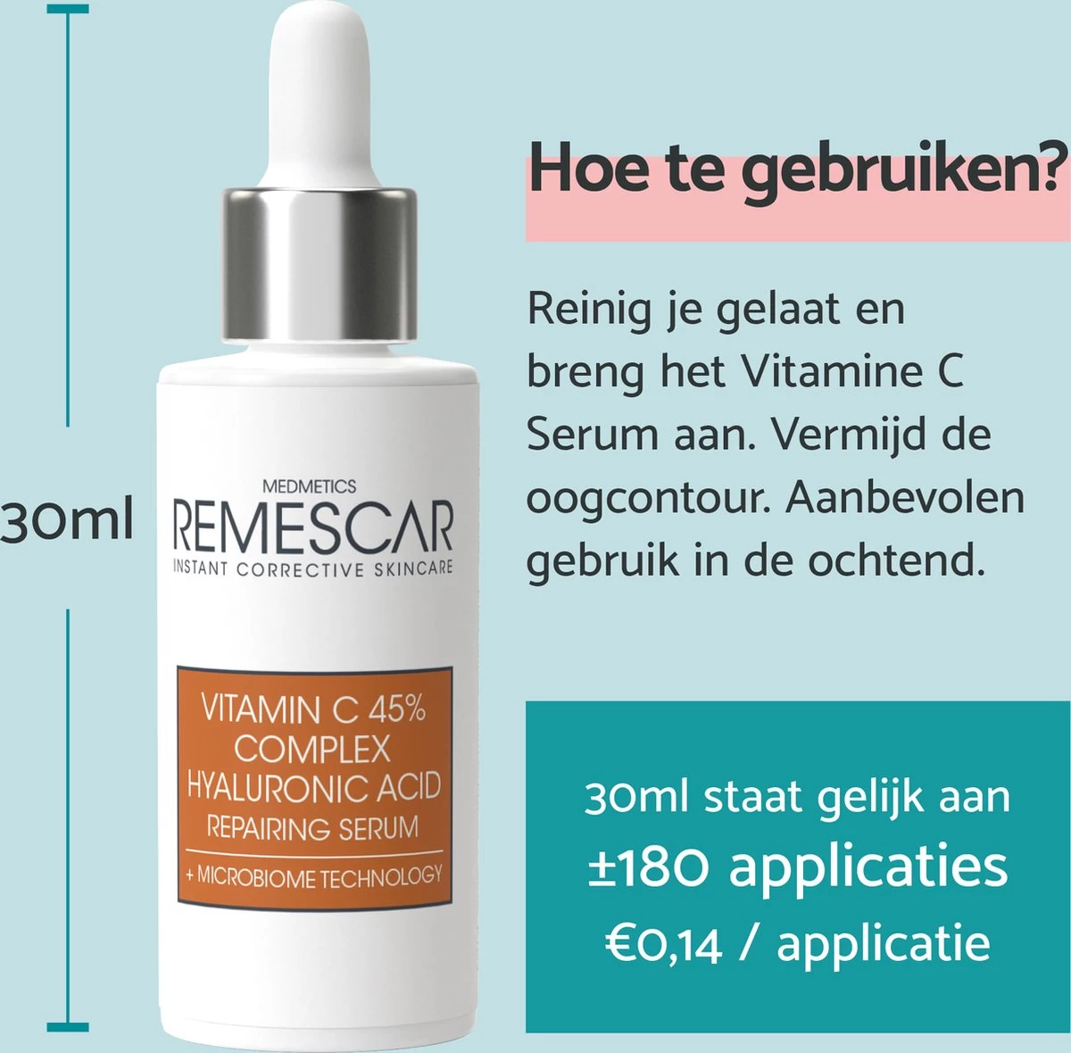 Remescar Repairing Serum Vitamine C - Serum - 30 ML - Herstelt En Laat De Huid Stralen - Intense Hydratatie - Maakt De Huid Egaler 7 Remescar Repairing Serum Vitamine C - Serum - 30 ML - Herstelt En Laat De Huid Stralen - Intense Hydratatie - Maakt De Huid Egaler - Afbeelding 5