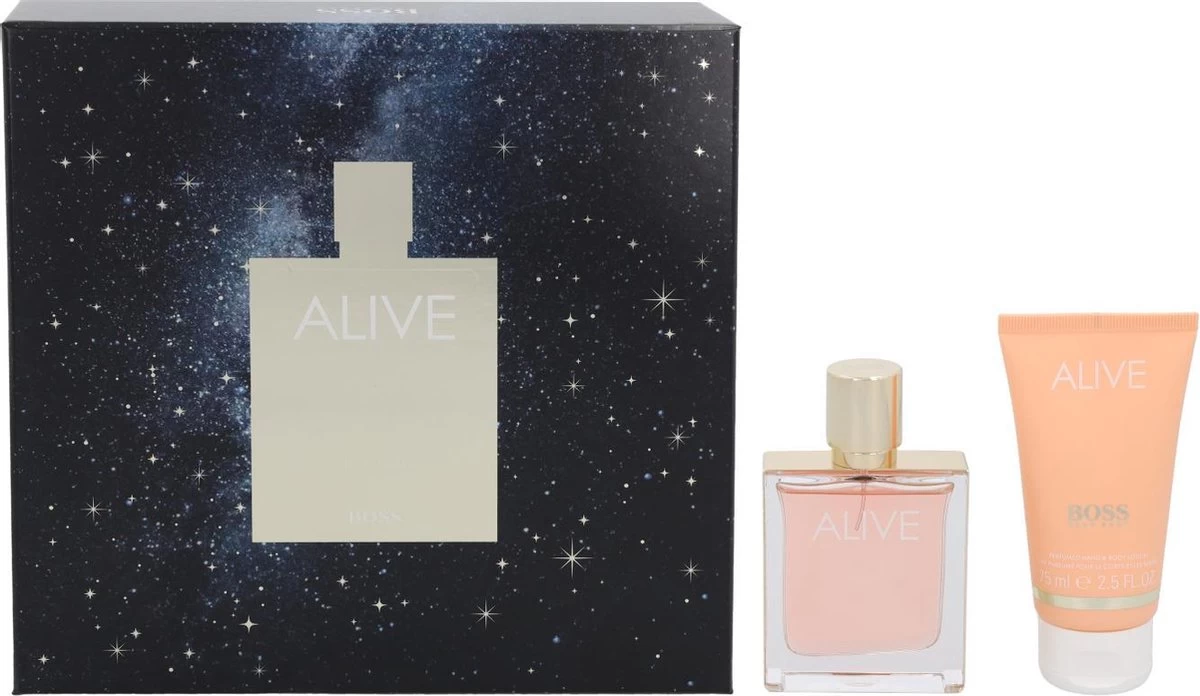 Hugo Boss Alive Geschenkset - 50ml Eau De Parfum + 75ml Bodylotion 4 Hugo Boss Alive Geschenkset - 50ml Eau De Parfum + 75ml Bodylotion - Afbeelding 2