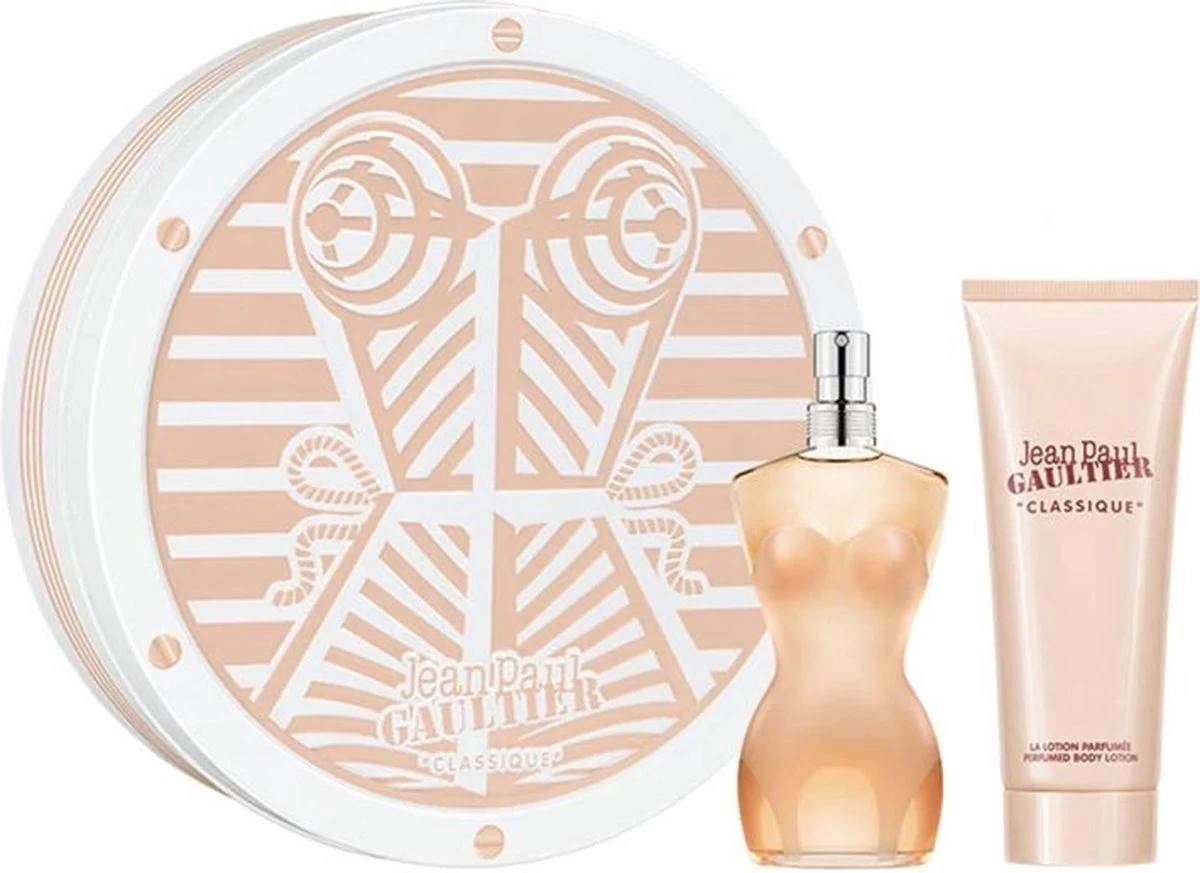 Jean Paul Gaultier Classique Giftset - 50 Ml Eau De Toilette Spray + 75 Ml Bodylotion - Cadeauset Voor Dames 3 Jean Paul Gaultier Classique Giftset - 50 Ml Eau De Toilette Spray + 75 Ml Bodylotion - Cadeauset Voor Dames