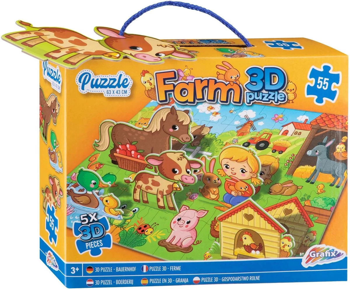 Grafix 3d Vloerpuzzel Boerderij, 55st. 3 Grafix 3d Vloerpuzzel Boerderij, 55st.