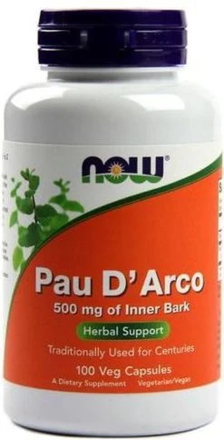 Now Pau D'arco 500 Mg 100 Caps -Parfumwinkel voor één product 613x1200 2