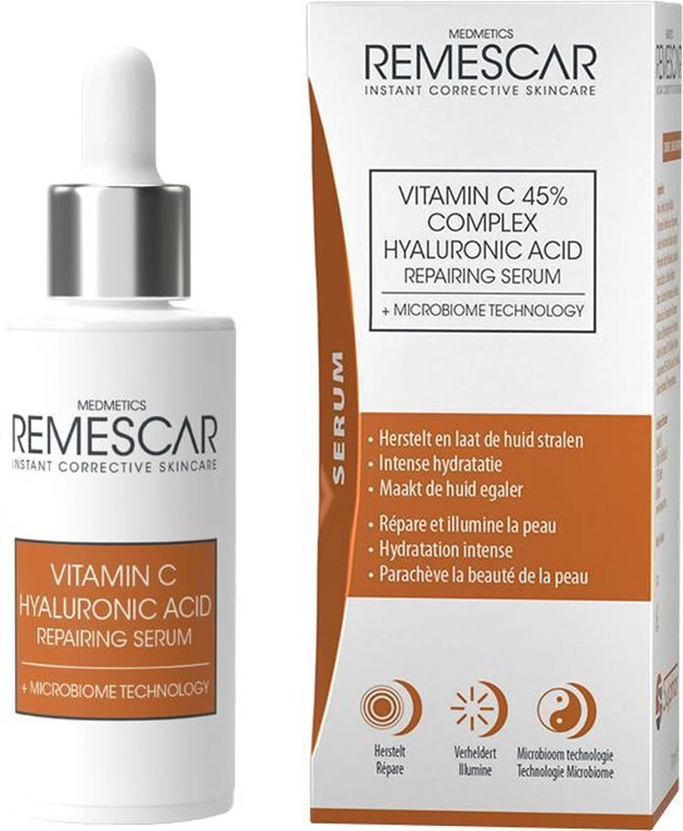 Remescar Repairing Serum Vitamine C - Serum - 30 ML - Herstelt En Laat De Huid Stralen - Intense Hydratatie - Maakt De Huid Egaler 3 Remescar Repairing Serum Vitamine C - Serum - 30 ML - Herstelt En Laat De Huid Stralen - Intense Hydratatie - Maakt De Huid Egaler